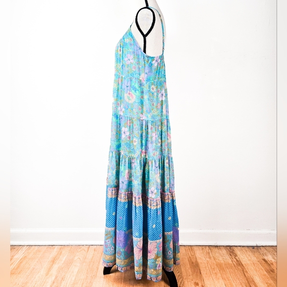 NWT Spell x Revolve Hibiscus Lane Strappy Dress, Lagoon - Picture 3 of 9
